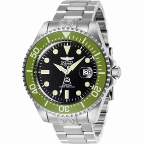 Invicta Men's Watch - Pro Diver Automatic Black Dial Silver Steel Bracelet | 27612