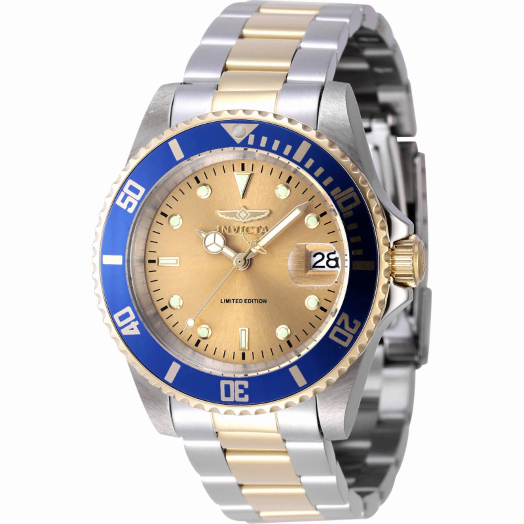 Invicta Men's Watch - Pro Diver Automatic Gold Dial Two Tone Steel Bracelet | 47394