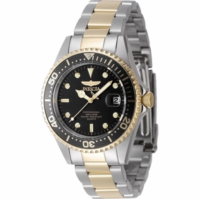 Invicta Men's Watch - Pro Diver Black Dial Silver and Yellow Gold Bracelet | 8934OB