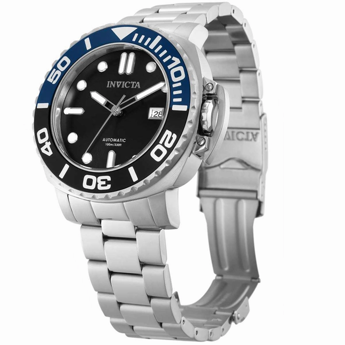 Invicta Men's Watch - Pro Diver Black Dial Silver Stainless Steel Bracelet | 34312