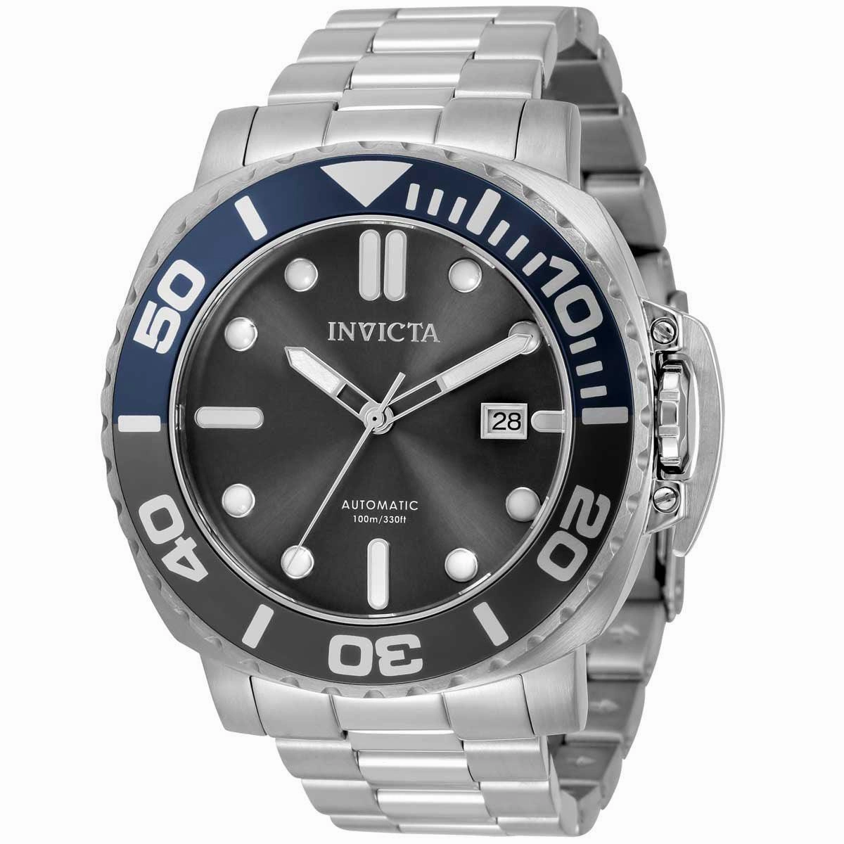 Invicta Men's Watch - Pro Diver Black Dial Silver Stainless Steel Bracelet | 34312