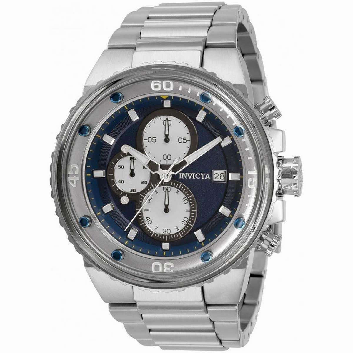 Invicta Men's Watch - Pro Diver Blue and White Dial Silver Tone Bracelet | 31512