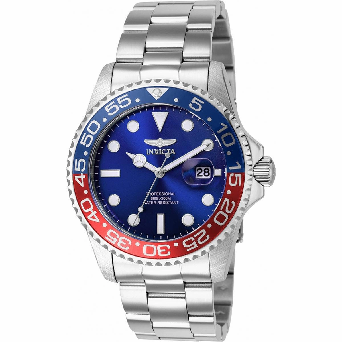 Invicta Men's Watch - Pro Diver Blue Dial Silver Stainless Steel Bracelet | 36548