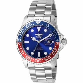 Invicta Men's Watch - Pro Diver Blue Dial Silver Stainless Steel Bracelet | 36548