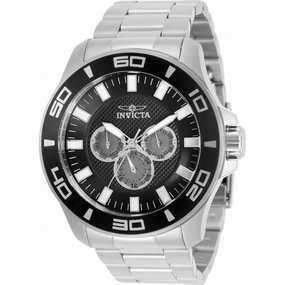 Invicta Men's Watch - Pro Diver Day-Date Black Dial Stainless Steel Bracelet | 30782
