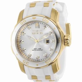 Invicta Men's Watch - Pro Diver Japanese Quartz White and Yellow Gold Strap | 39099