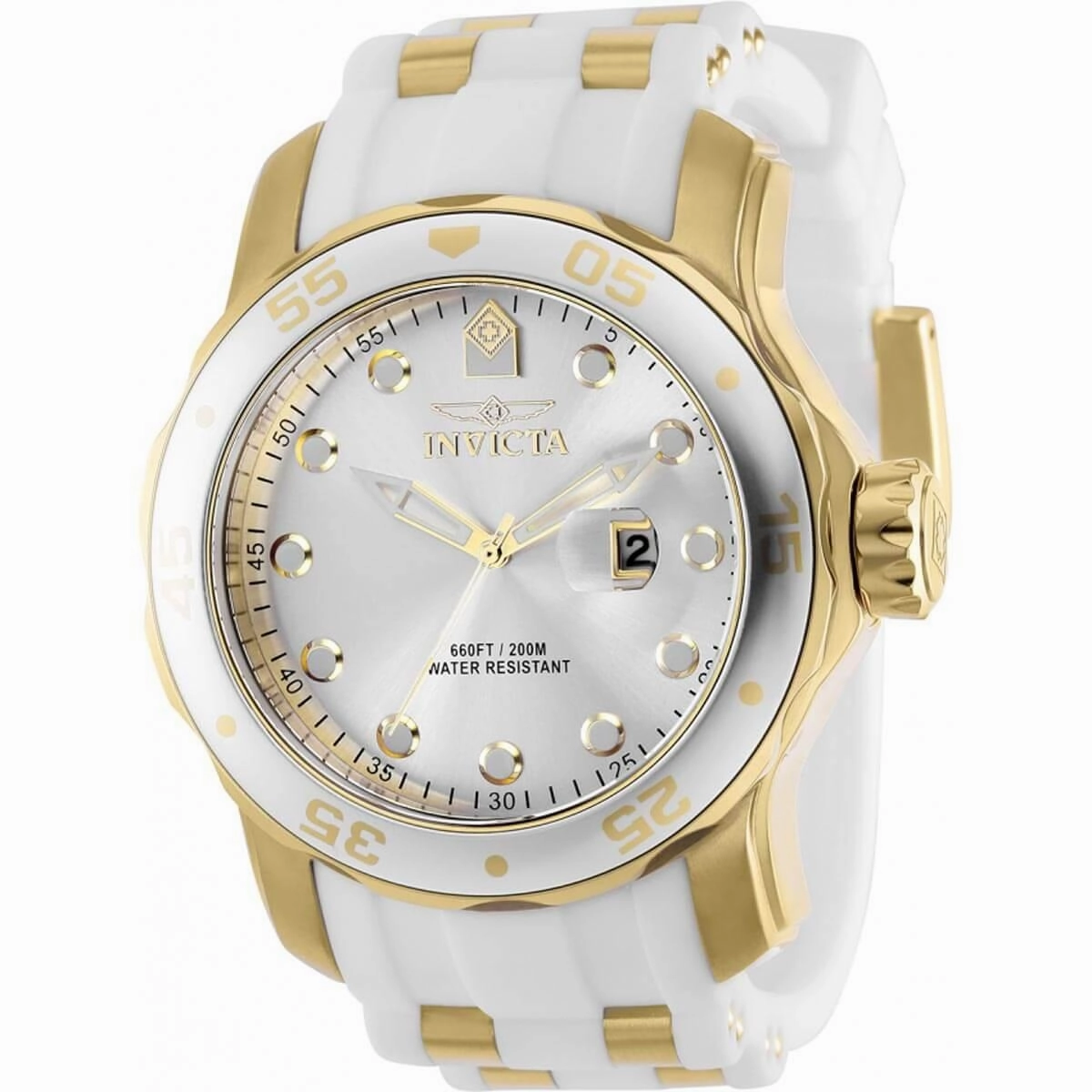 Invicta Men's Watch - Pro Diver Japanese Quartz White and Yellow Gold Strap | 39099