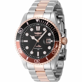 Invicta Men's Watch - Pro Diver Quartz Black Dial Two Tone Steel Bracelet Date | 44717