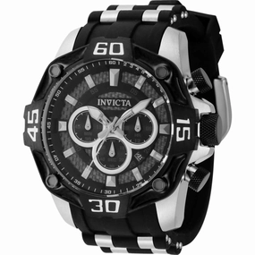 Invicta Men's Watch - Pro Diver Quartz Chronograph Black and Silver Strap | 44704