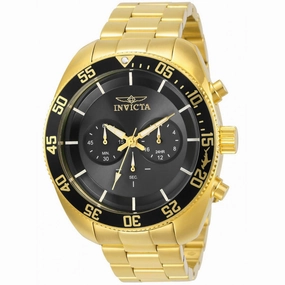 Invicta Men's Watch - Pro Diver Quartz Chronograph Yellow Gold SS Bracelet | 30060