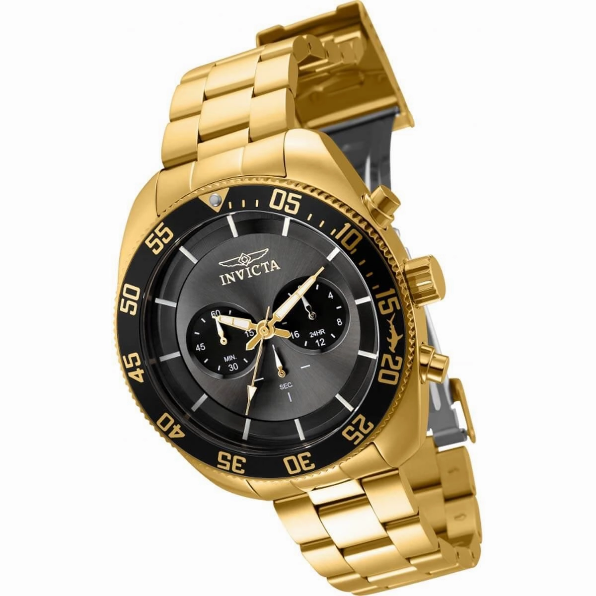 Invicta Men's Watch - Pro Diver Quartz Chronograph Yellow Gold SS Bracelet | 30060