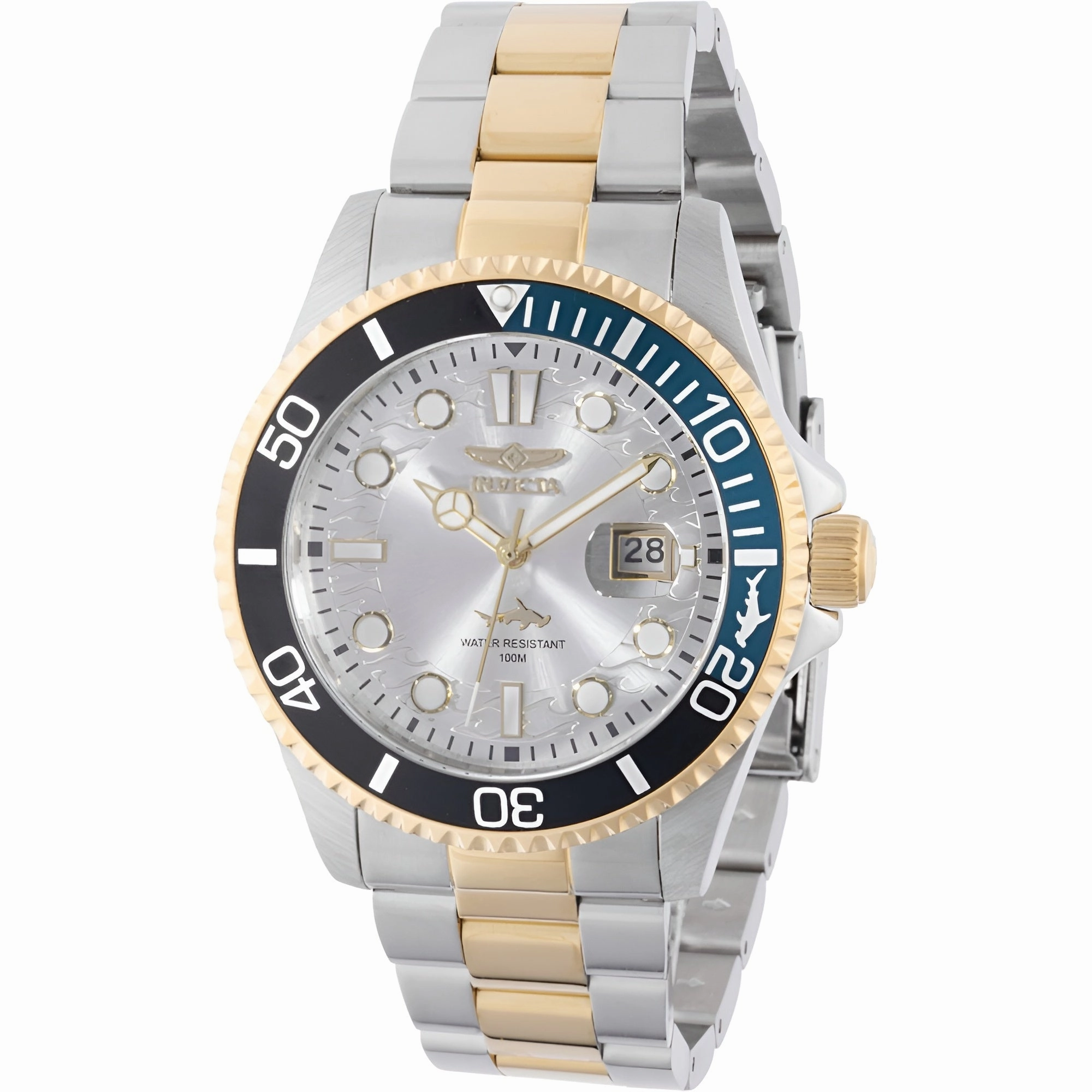 Invicta Men's Watch - Pro Diver Quartz Silver Dial Two Tone Steel Bracelet | 44709