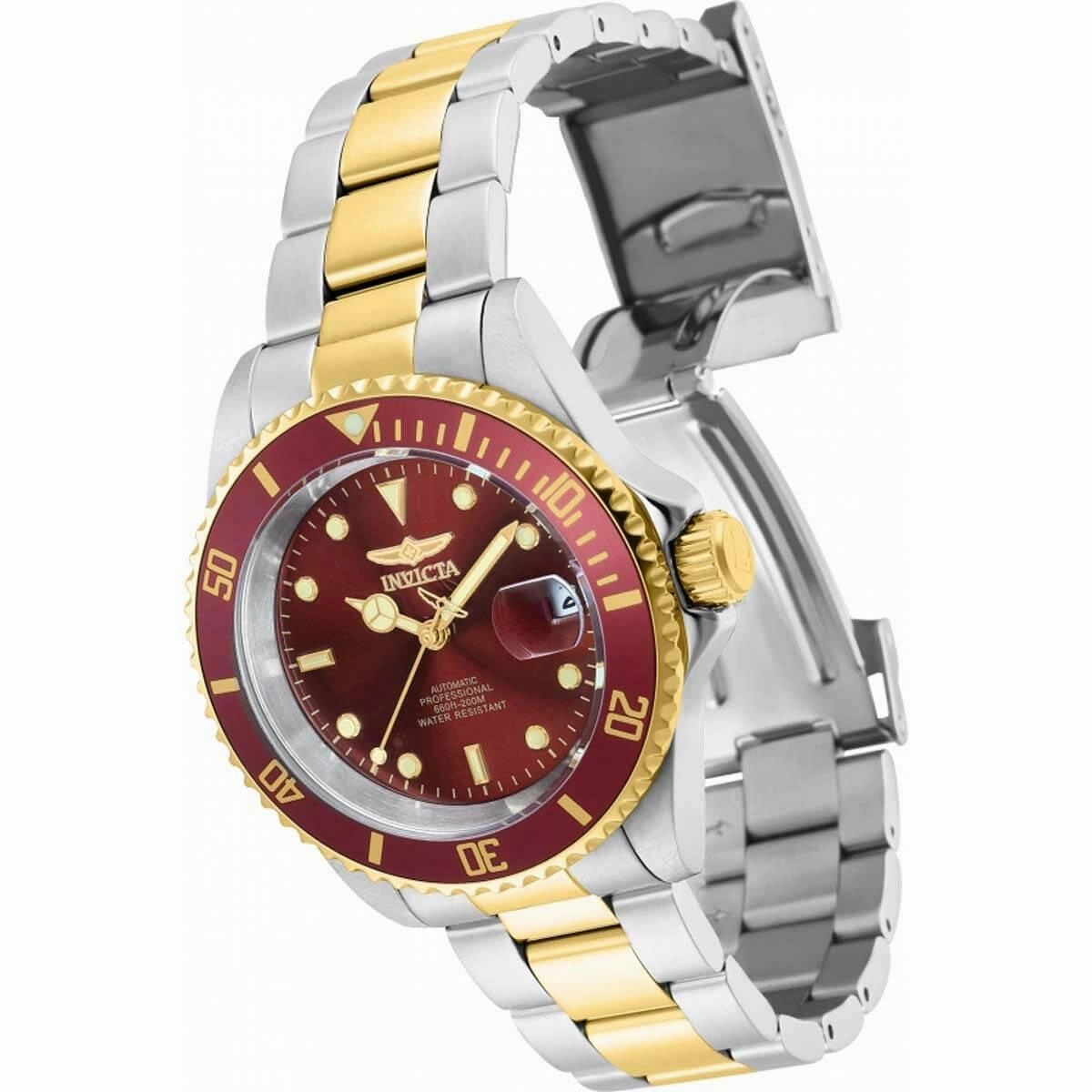 Invicta Men's Watch - Pro Diver Red Dial Two Tone Stainless Steel Bracelet | 35704