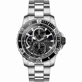 Invicta Men's Watch - Pro Diver Scuba Black Dial Silver Bracelet Day-Date | 45745