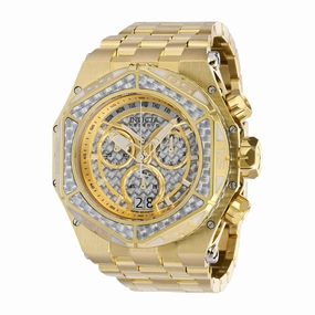 Invicta Men's Watch - Reserve Carbon Hawk Gold Tone, Silver Glass Fiber Dial | 38917
