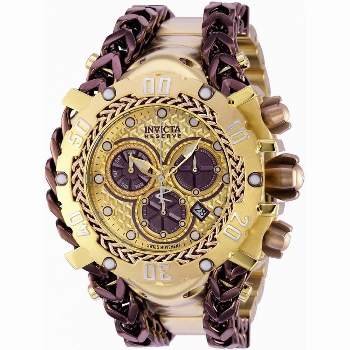 Invicta Men's Watch - Reserve Gladiator Gold Tone and Brown Dial Bracelet | 36622