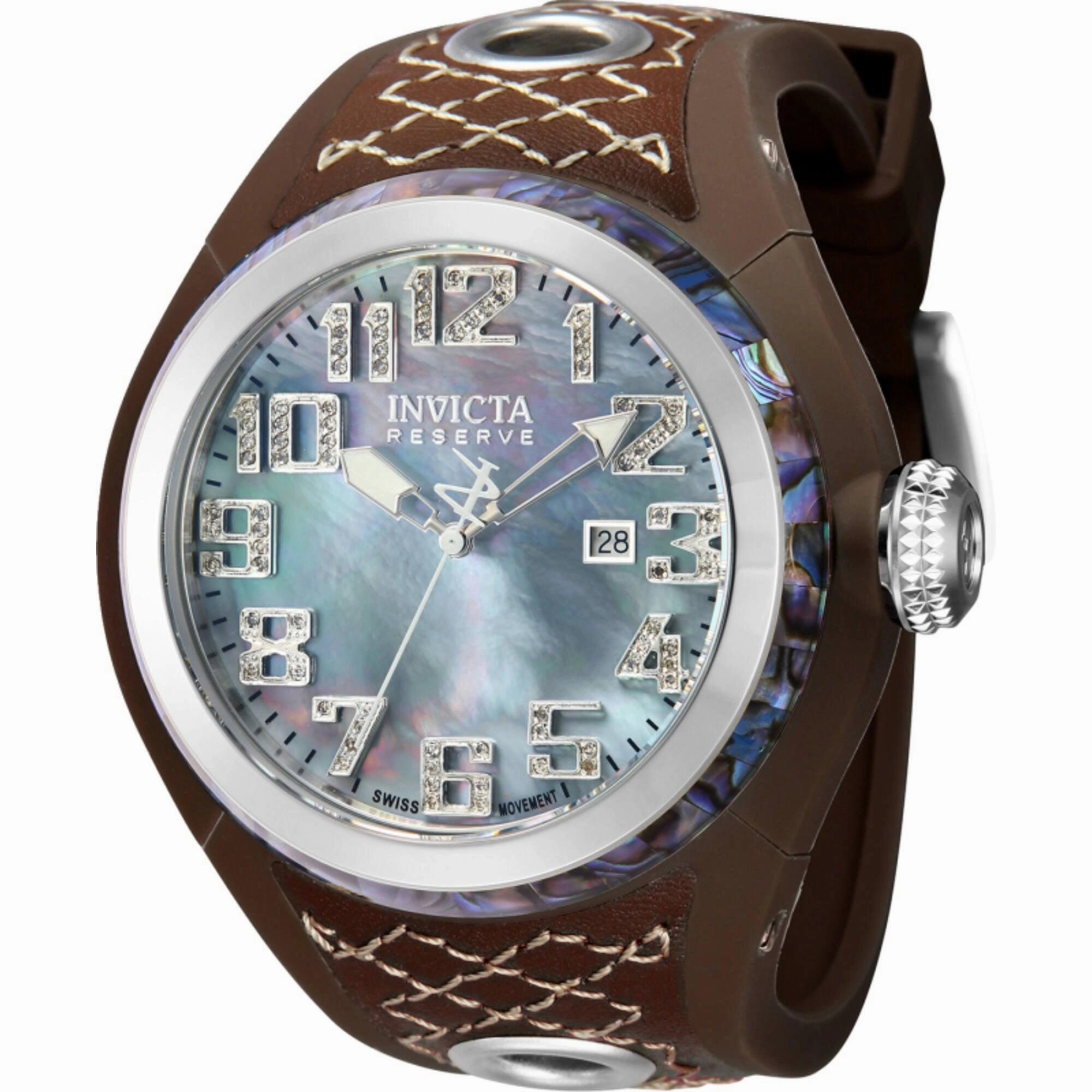 Invicta Men's Watch - Reserve S1 Date White Mother of Pearl Strap Diamond | 43030
