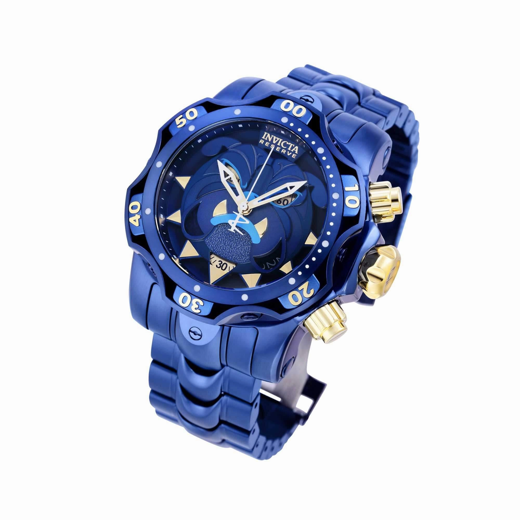 Invicta Men's Watch - Reserve Venom Dark Blue, Gold Tone Rotating Bezel | 38719