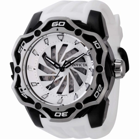 Invicta Men's Watch - Ripsaw Automatic Silver Semi-Skeleton Dial White Strap | 44114