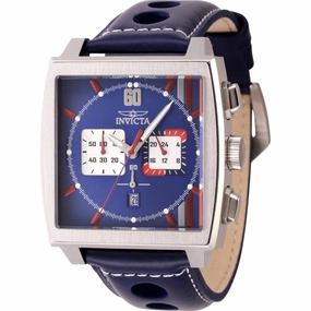 Invicta Men's Watch - S1 Rally Chronograph Navy Blue Leather Strap Quartz | 44749