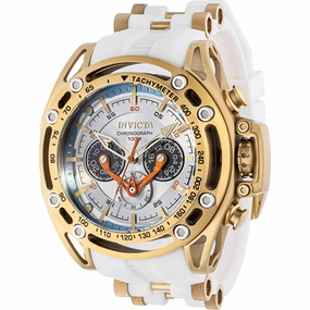 Invicta Men's Watch - S1 Rally Quartz Chronograph Yellow Gold and White Strap | 38154
