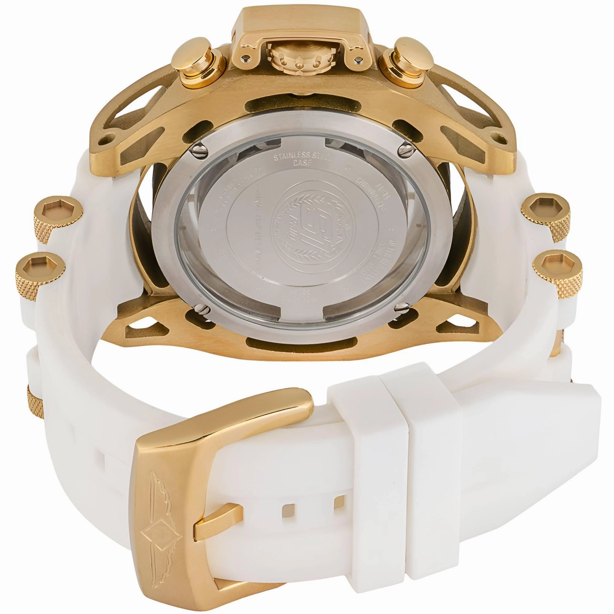 Invicta Men's Watch - S1 Rally Quartz Chronograph Yellow Gold and White Strap | 38154