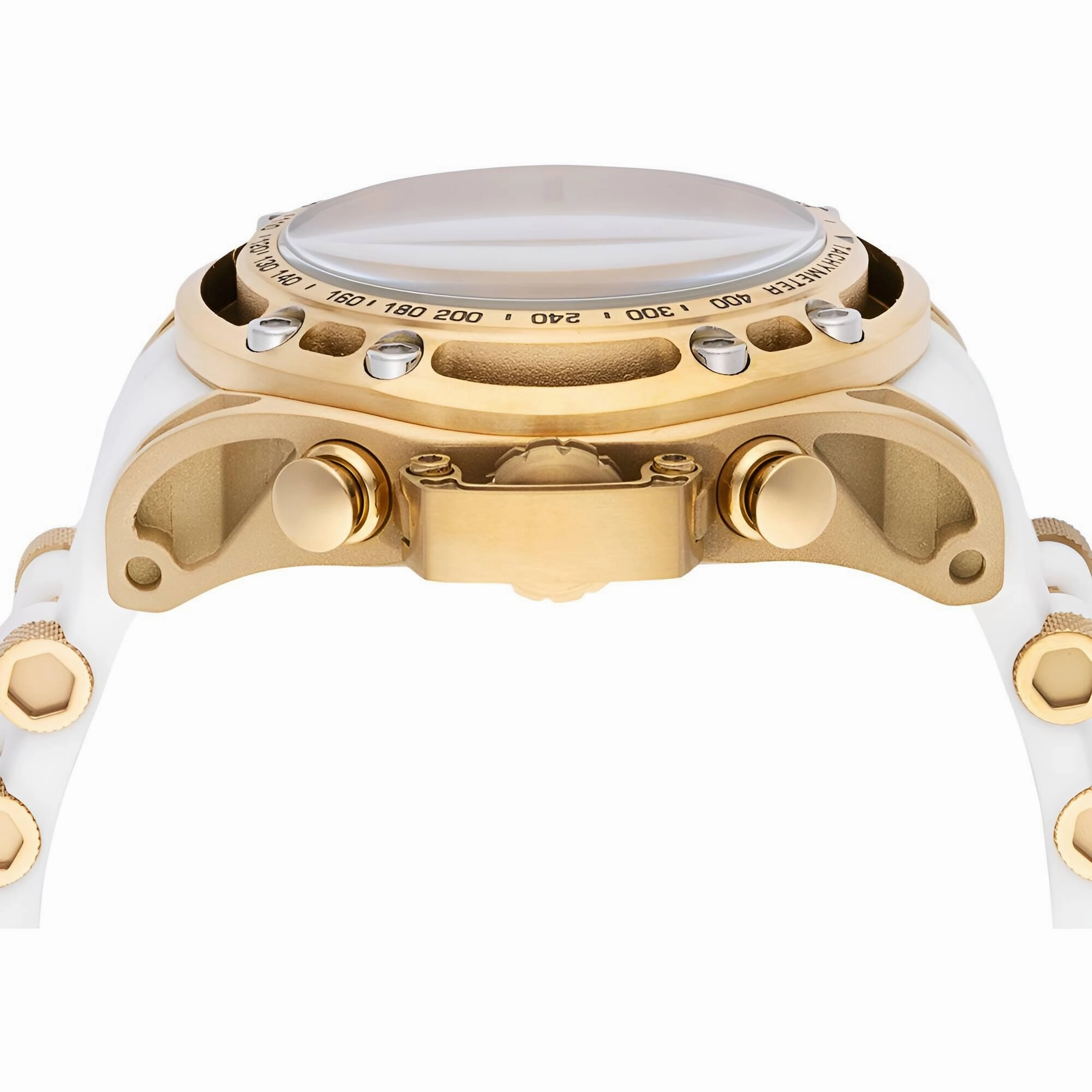 Invicta Men's Watch - S1 Rally Quartz Chronograph Yellow Gold and White Strap | 38154