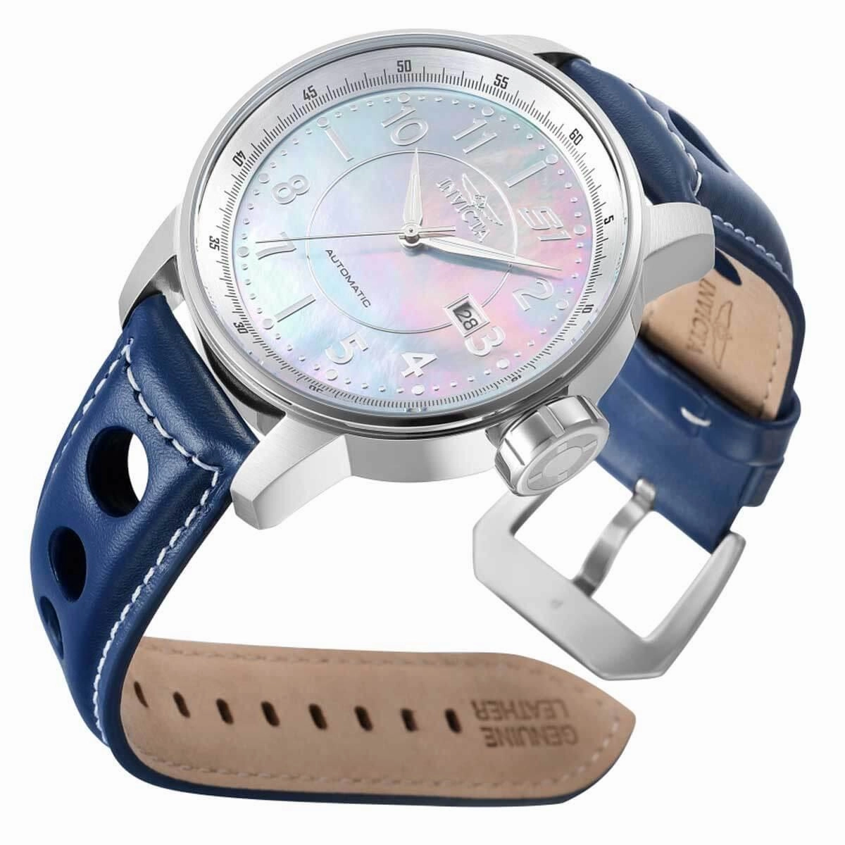 Invicta Men's Watch - S1 Rally White MOP and Silver Tone Dial Leather Strap | 39029