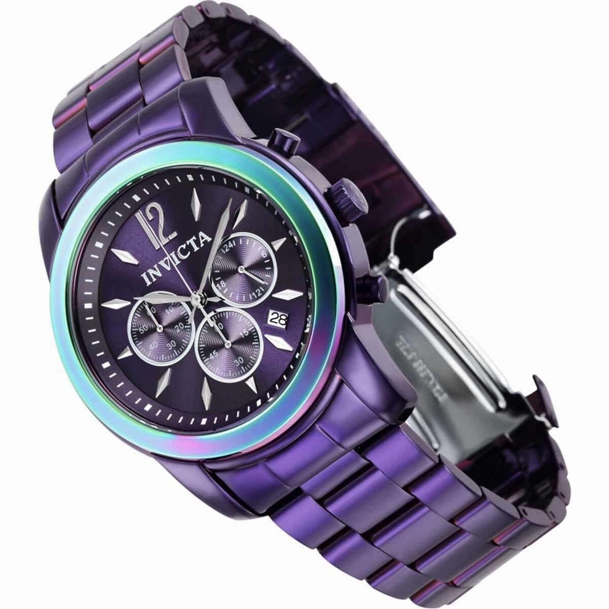 Invicta Men's Watch - Specialty Chrono Purple Dial Stainless Steel Bracelet | 40495