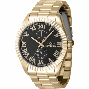 Invicta Men's Watch - Specialty Quartz Black Dial Yellow Gold Bracelet | 47429