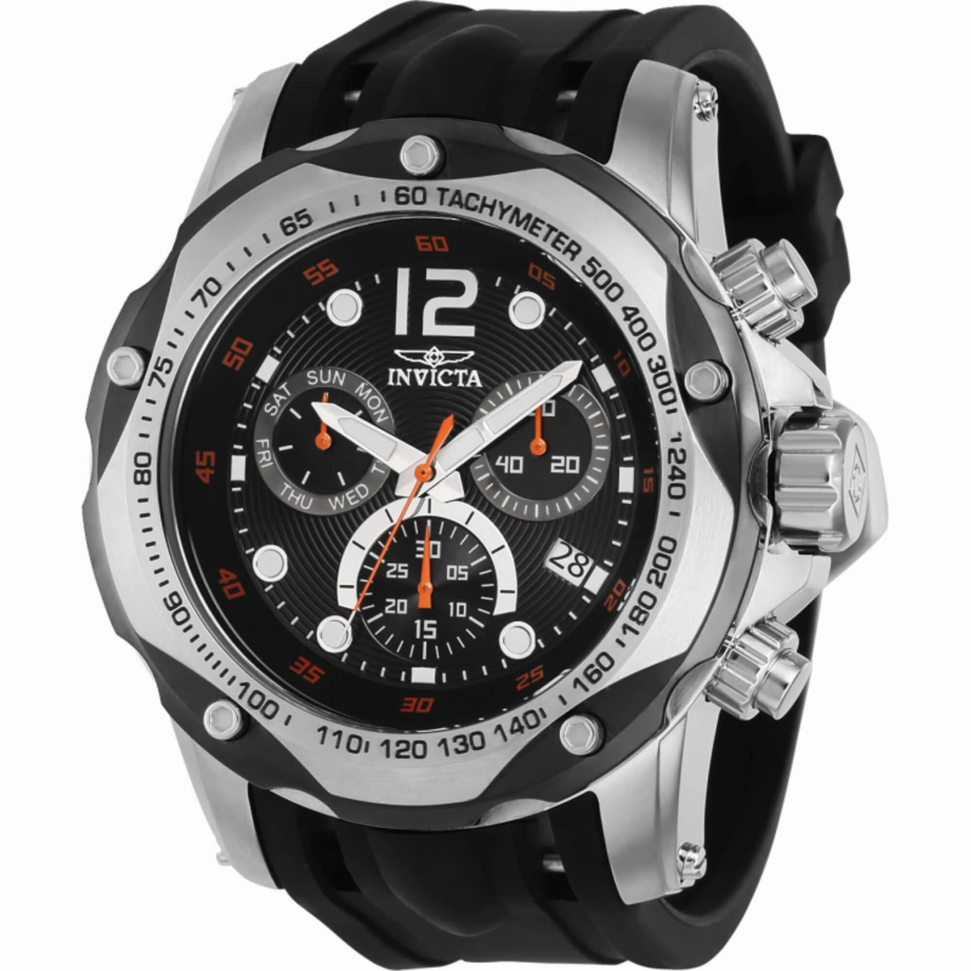 Invicta Men's Watch - Speedway Chronograph Black Dial Silicone Rubber Strap | 39727