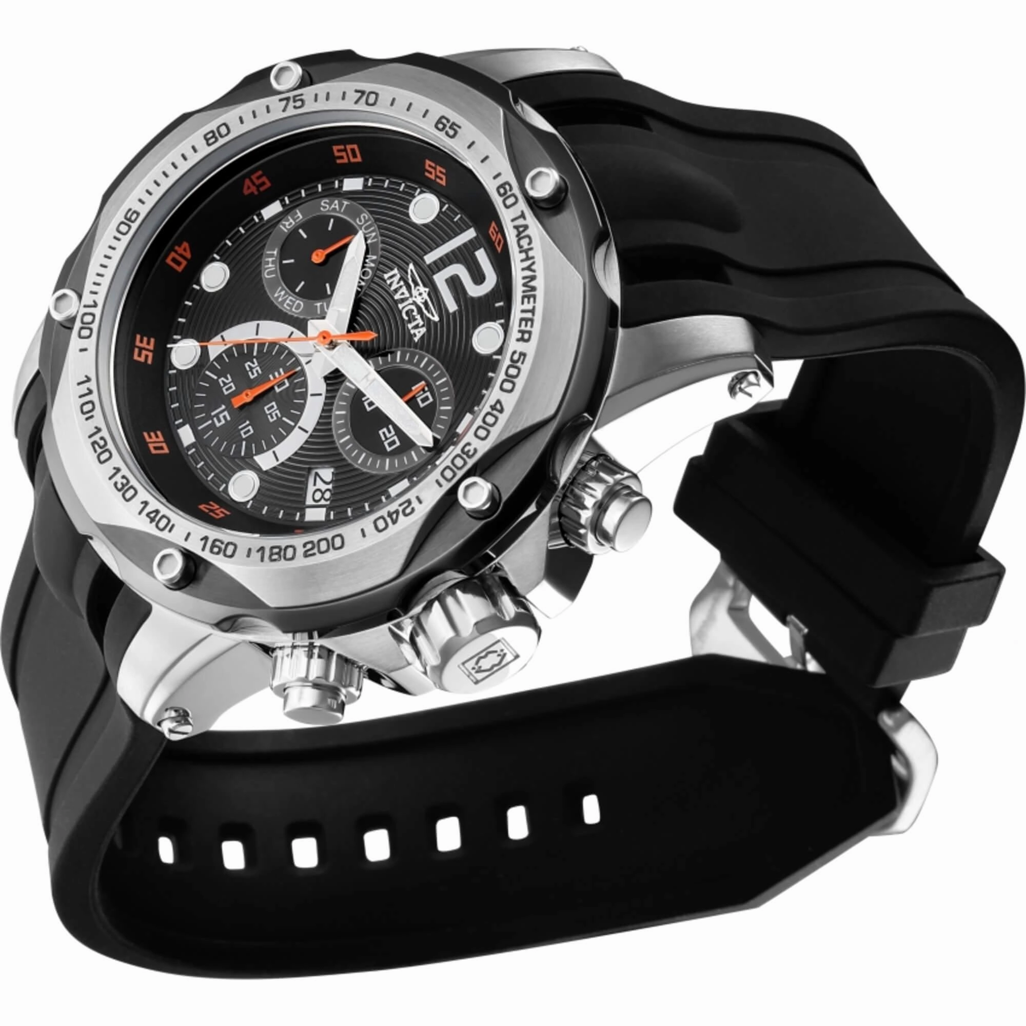 Invicta Men's Watch - Speedway Chronograph Black Dial Silicone Rubber Strap | 39727