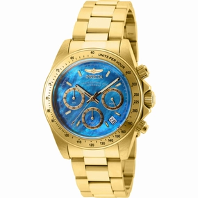 Invicta Men's Watch - Speedway Chronograph Blue MOP Dial Yellow Gold Steel | 28671