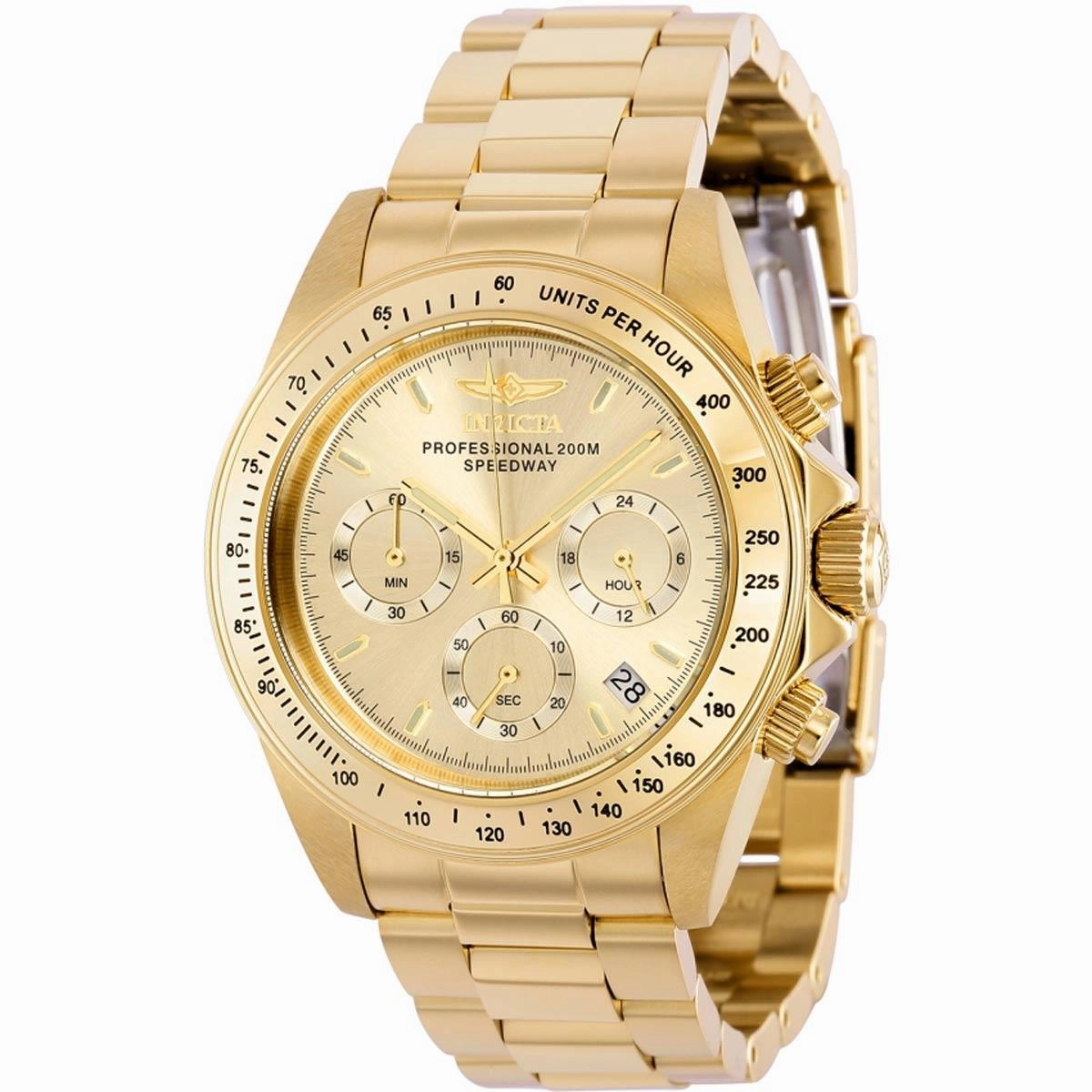 Invicta Men's Watch - Speedway Chronograph Gold Dial Stainless Steel Bracelet | 39565