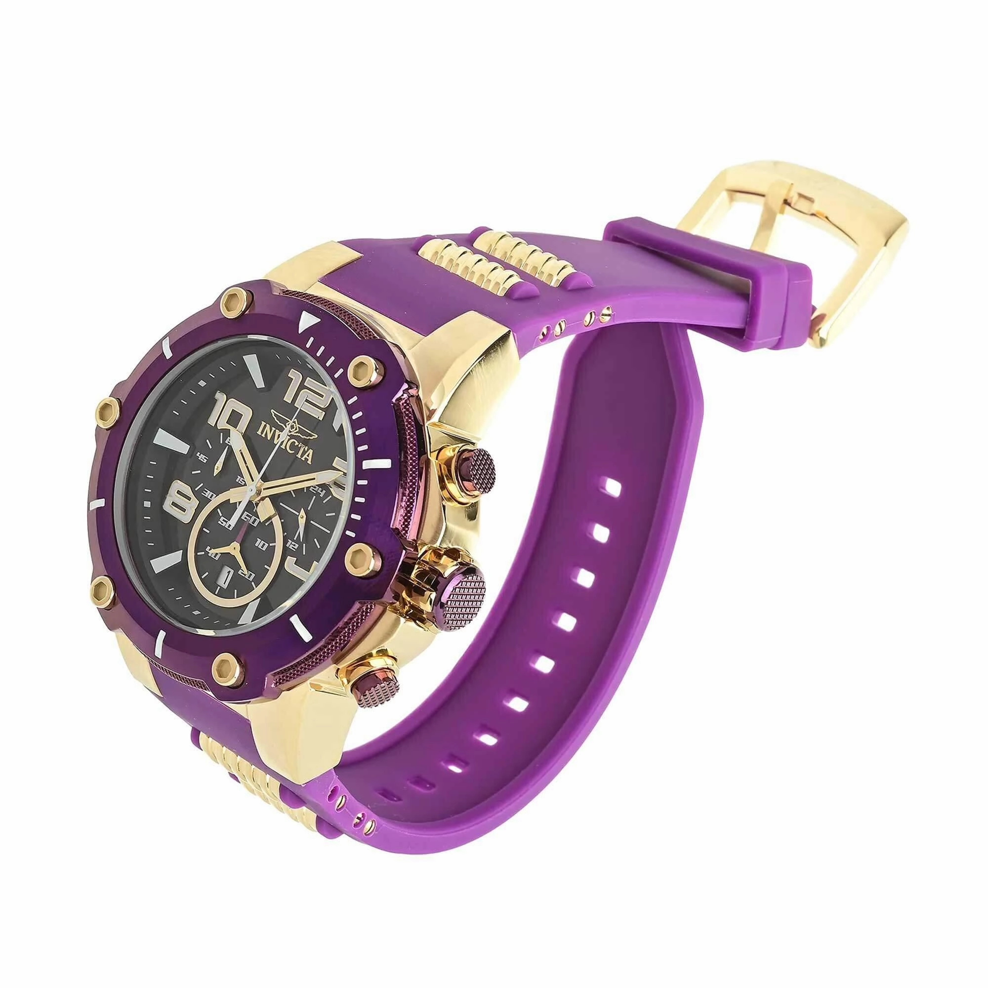 Invicta Men's Watch - Speedway Quartz Chronograph Black Dial Silicone Strap | 40895