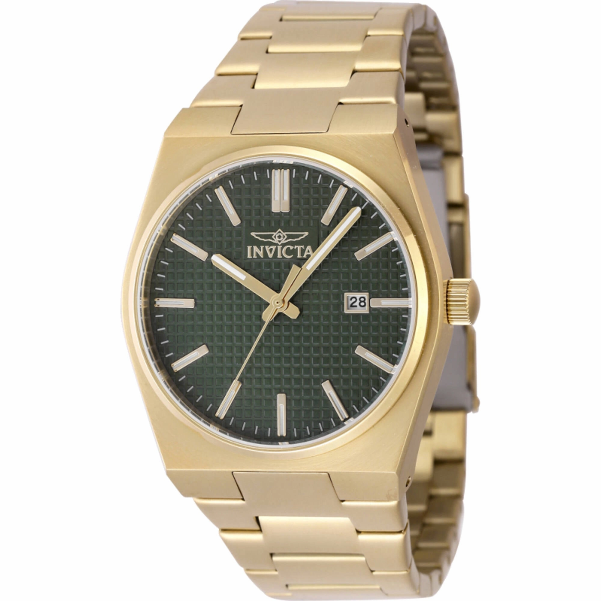 Invicta Men's Watch - Speedway Quartz Green Dial Yellow Gold Steel Bracelet | 48399