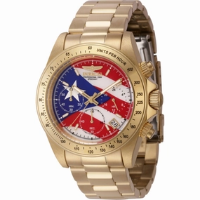 Invicta Men's Watch - Speedway Red, White, Blue Dial Yellow Gold Bracelet | 46112