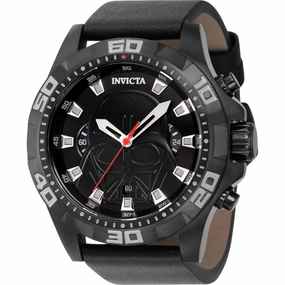 Invicta Men's Watch - Star Wars Darth Vader Quartz Black Dial Leather Strap | 44161