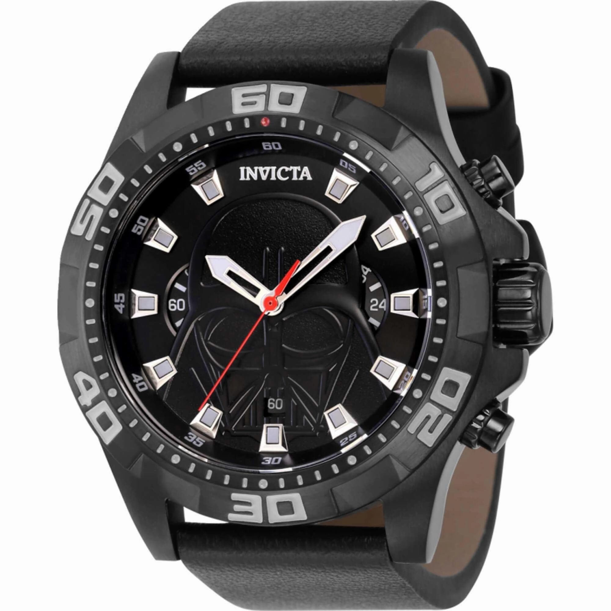 Invicta Men's Watch - Star Wars Darth Vader Quartz Black Dial Leather Strap | 44161