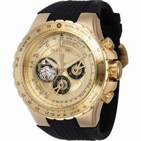 Invicta Men's Watch - Star Wars Stormtrooper Chrono Gold Dial Rubber Strap | 41322