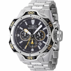 Invicta Men's Watch - Venom Chronograph Black Dial Silver Steel Bracelet | 47756