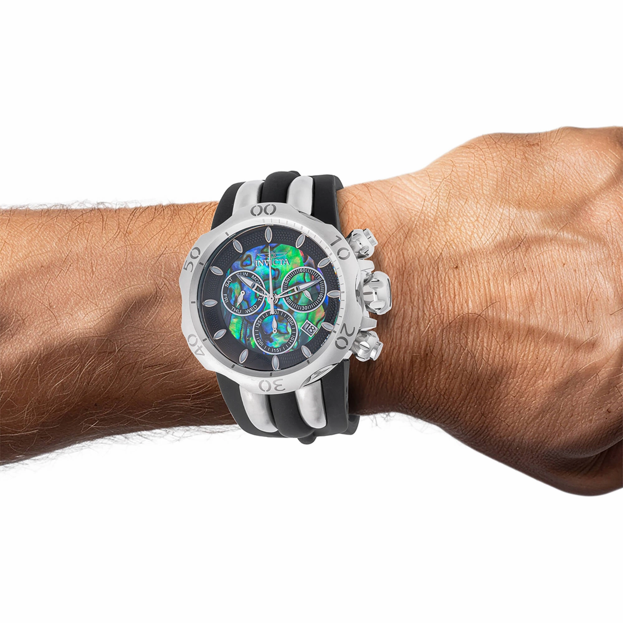 Invicta Men's Watch - Venom Rotating Bezel Green, Blue and Black Dial Strap | 46466