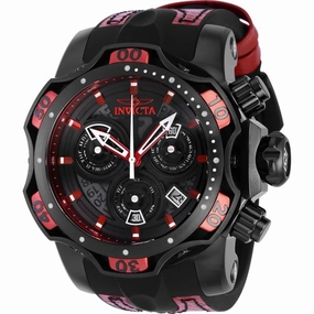 Invicta Men's Watch - Venom Swiss Quartz Chronograph Black and Red Strap | 38717