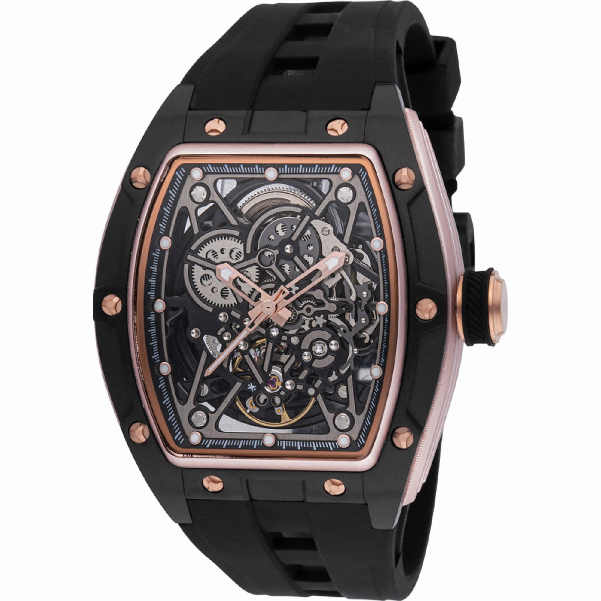 Invicta Men's Watch S1 Rally Automatic Skeleton Dial Black Silicone Strap 49016