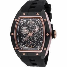 Invicta Men's Watch S1 Rally Automatic Skeleton Dial Black Silicone Strap 49016