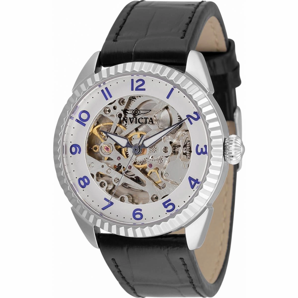 Invicta Women's Automatic Watch - Specialty Semi-Skeleton Dial Black Strap | 36565