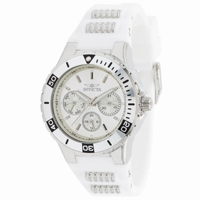 Invicta Women's Chronograph Watch - Aviator White and Silver Tone Strap | 37315