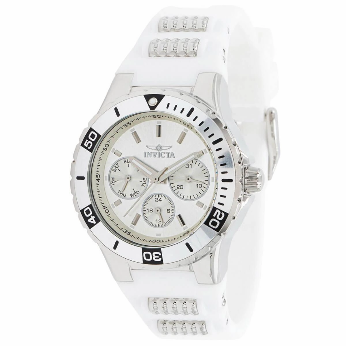 Invicta Women's Chronograph Watch - Aviator White and Silver Tone Strap | 37315