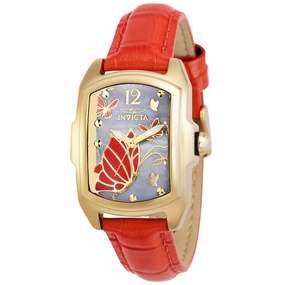 Invicta Women's Japanese Quartz Watch - Lupah Grey Mop Dial Leather Strap | 37118