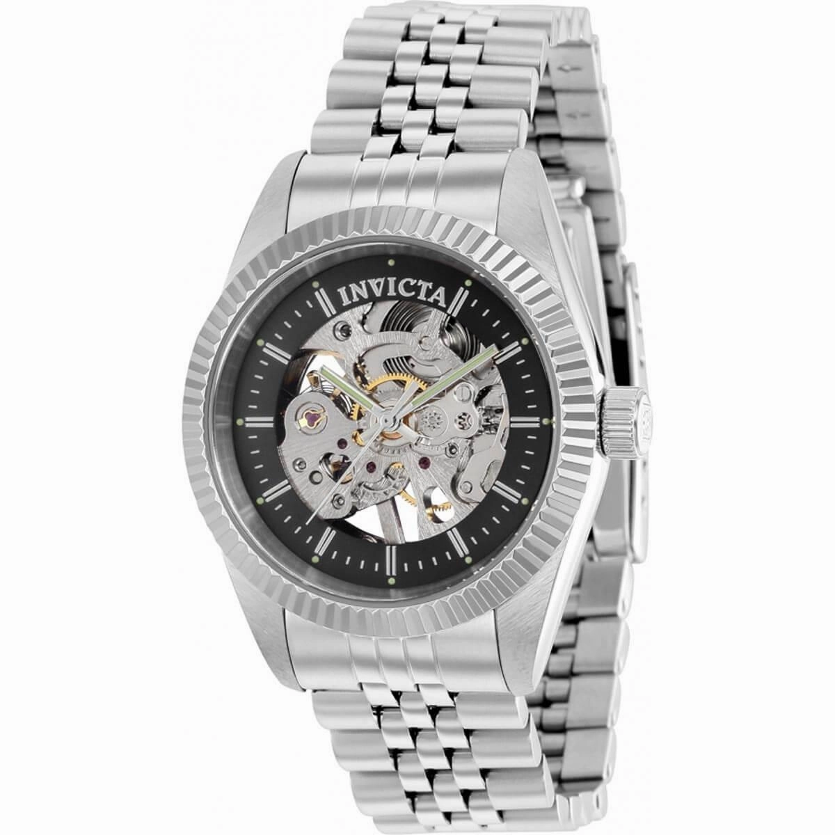 Invicta Women's Mechanical Watch - Specialty Black and Silver Dial Bracelet | 36447
